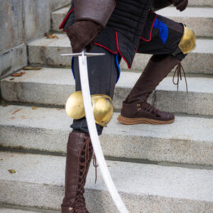 Mittelalter Knie- und Ellenbogenschützer aus Federstahl mit runden Blättern