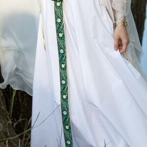 Mittelalter Kostüm für Hochzeit „Seerosen“: Kleid mit Stoffgürtel und Seidenschleier