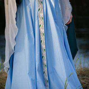 Mittelalter Kostüm für Hochzeit „Seerosen“: Kleid mit Stoffgürtel und Seidenschleier