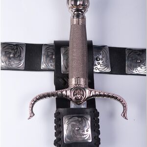 Mittelalter Schwertscheide mit Ätzung auf Stahl