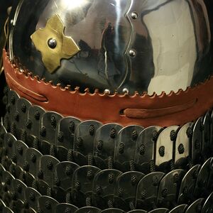 Mittelalter Slawischer Helm, Kegelform Mit Gesichtsmaske