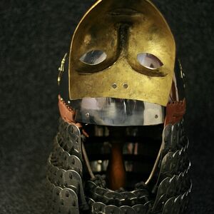 Mittelalter Slawischer Helm, Kegelform Mit Gesichtsmaske