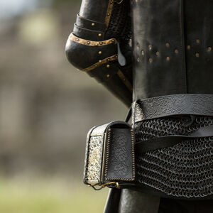 Mittelalter Tasche „Eigenwilliger Ritter” mit Messing und Emaille