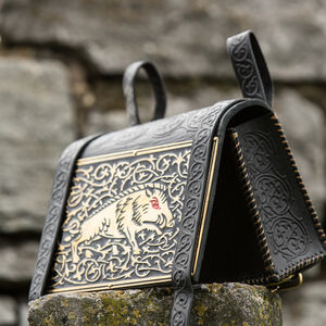 Mittelalter Tasche „Eigenwilliger Ritter” mit Messing und Emaille
