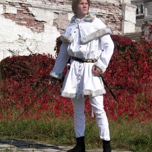 MEDIEVAL VELVET COAT TUNIC GARB - TAPPERT AND HOOD