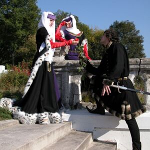 Mittelalter Wolle Tappert Mit Gugel/hut, Xiv. Jhd.