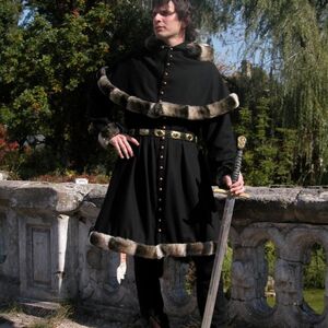 Mittelalter Wolle Tappert Mit Gugel/hut, Xiv. Jhd.