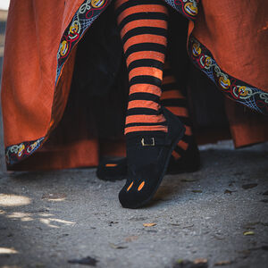 Mittelalterliche Baumwollsocken mit Querstreifen Halloween Edition