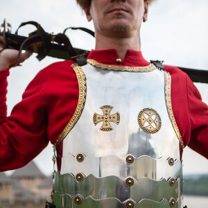 Mittelalter Ritter Brustschutz aus Edelstahl mit Messingakzenten