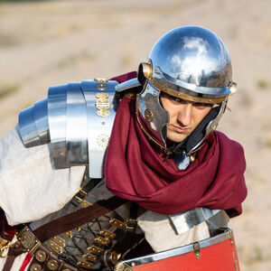 Römischer Coolus Helm „Cassius” aus Edelstahl und Messing