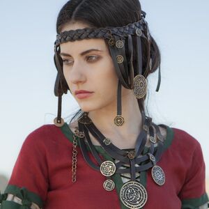 Sale Fantasy Collier „Tochter des Alchimisten“ aus Leder und Messing