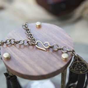 Sale Fantasy Collier „Tochter des Alchimisten“ aus Leder und Messing