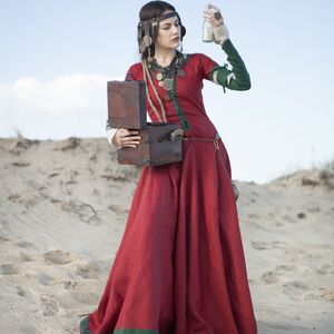 Sale: Fantasy-Kleid „Tochter des Alchimisten“ | Dunkelblaues Leinen