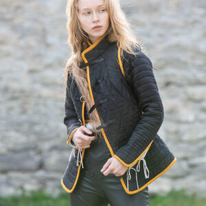 Sale: Frauen Gambeson aus Leinen „Dunkler Stern” | Olivgrünes Leinen | Größe 0