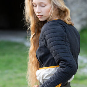 Sale: Frauen Gambeson aus Leinen „Dunkler Stern” | Olivgrünes Leinen | Größe 0