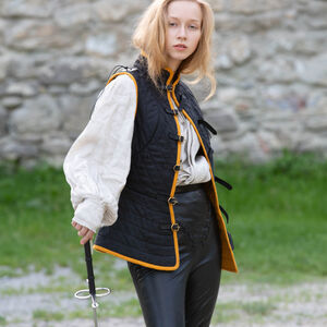 Sale: Frauen Gambeson aus Leinen „Dunkler Stern” | Olivgrünes Leinen | Größe 0