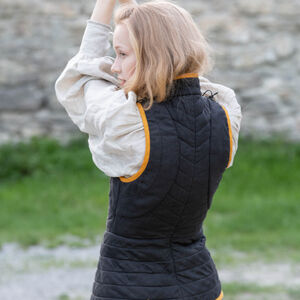 Sale: Frauen Gambeson aus Leinen „Dunkler Stern” | Olivgrünes Leinen | Größe 0