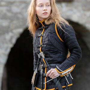 Sale: Frauen Gambeson aus Leinen „Dunkler Stern” | Olivgrünes Leinen | Größe 0