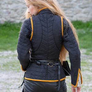 Sale: Frauen Gambeson aus Leinen „Dunkler Stern” | Olivgrünes Leinen | Größe 0