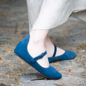 Sale: Frauen Mittelalter Schuhe „Stadtfrau“ | Braunes Veloursleder | EU-Größe 38
