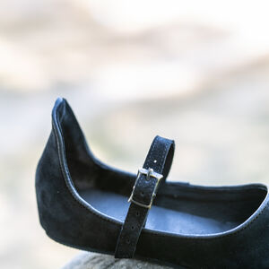 Sale: Frauen Mittelalter Schuhe „Stadtfrau“ | Braunes Veloursleder | EU-Größe 38