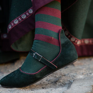 Sale: Frauen Mittelalter Schuhe „Stadtfrau“ | Braunes Veloursleder | EU-Größe 38