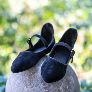 Sale: Frauen Mittelalter Schuhe „Stadtfrau“ | Braunes Veloursleder | EU-Größe 38