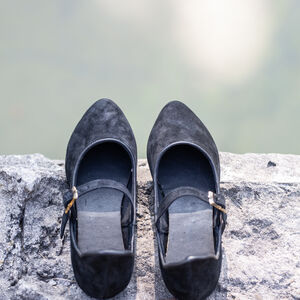 Sale: Frauen Mittelalter Schuhe „Stadtfrau“ | Braunes Veloursleder | EU-Größe 38