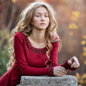 Sale: Kleid „Die Herbststimmung“ | Grünes Leinen | Maßanfertigung, Größe 0