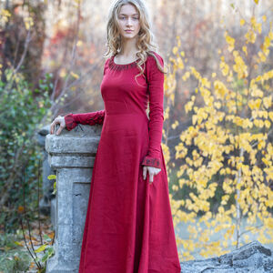 Sale: Kleid „Die Herbststimmung“ | Grünes Leinen | Maßanfertigung, Größe 0