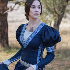 Sale: Kleid „Prinzessin im Exil“ | Dunkelblaue Baumwolle | Größe 12