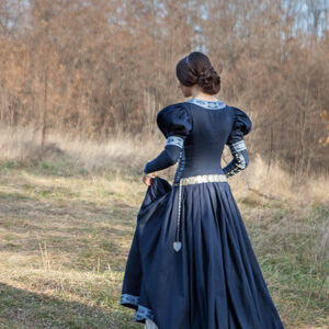 Sale: Kleid „Prinzessin im Exil“ | Dunkelblaue Baumwolle | Größe 12