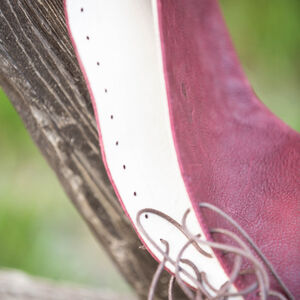 Sale: Kniehohe Damenstiefel mit Rückenschnürung „Dunkler Stern“ | Mattblaues Leder