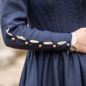 Sale Korsett Kirtle Kleid aus Leinen „Deutsche Rose“ | Burgundrot | Größe 10