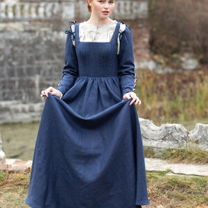 Sale Korsett Kirtle Kleid aus Leinen „Deutsche Rose“ | Burgundrot | Größe 10