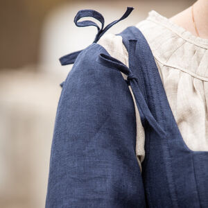 Sale Korsett Kirtle Kleid aus Leinen „Deutsche Rose“ | Violettes Leinen | Größe 10