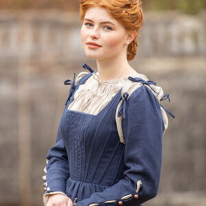 Sale Korsett Kirtle Kleid aus Leinen „Deutsche Rose“ | Violettes Leinen | Größe 4