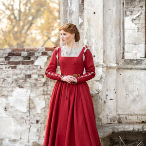 Sale Korsett Kirtle Kleid aus Leinen „Deutsche Rose“ | Violettes Leinen | Größe 4