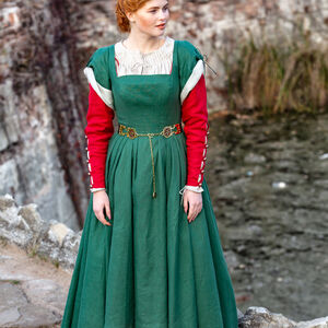 Sale: Leder- und Messinggürtel mit Emaille „Deutsche Rose” | Schwarzes Leder