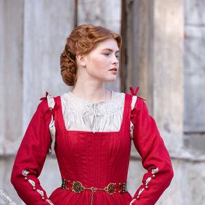 Sale: Leder- und Messinggürtel mit Emaille „Deutsche Rose” | Schwarzes Leder
