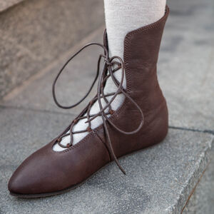 Sale: Lederschuhe mit Schnürung „Renaissance Erinnerung” | Mattbraunes Leder | Gr. 40