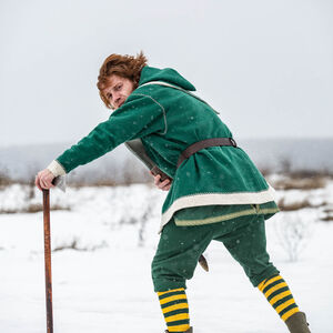 Sale: Lederstiefel „Leprechaun”, von Kelten inspiriert | Einzigartiges Angebot | Mattblau