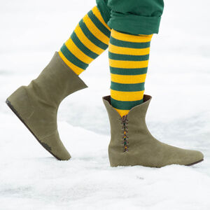 Sale: Lederstiefel „Leprechaun”, von Kelten inspiriert | Einzigartiges Angebot | Mattblau