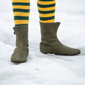 Sale: Lederstiefel „Leprechaun”, von Kelten inspiriert | Einzigartiges Angebot | Mattblau