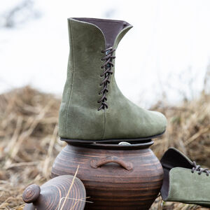 Sale: Lederstiefel „Leprechaun”, von Kelten inspiriert | Einzigartiges Angebot | Mattblau