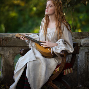 Sale: Leinenhemd „Schlüsselhalterin” mit losen Ärmeln | Leinen Farbe Natur | Größe 4-6