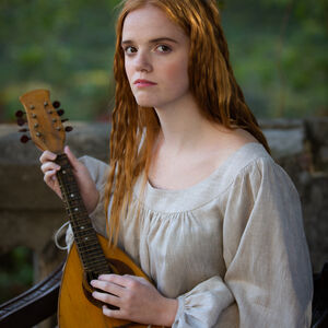 Sale: Leinenhemd „Schlüsselhalterin” mit losen Ärmeln | Leinen Farbe Natur | Größe 4-6