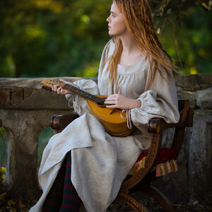 Sale: Leinenhemd „Schlüsselhalterin” mit losen Ärmeln | Leinen Farbe Natur | Größe 4-6