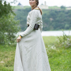 Sale Leinentunika für Wikingerin „Ingrid-Inlandsgöttin“ | Dunkelblaues Leinen | Größe 10