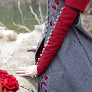 Sale: Märchenhafter Wollmantel „Gebrüder Grimm“ | Graue Wolle | Schwarze Akzente